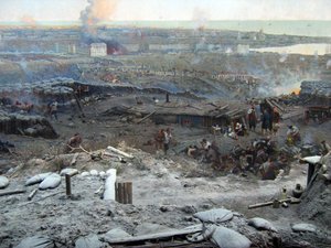 O cerco do panorama de Sevastopol (mídia mista)